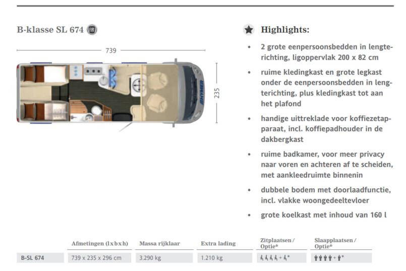 Hymer B-sl 674 SupremeLine AUTOMAAT, 180 pk, Crystal-Zilver metallic, 2 aparte bedden 47