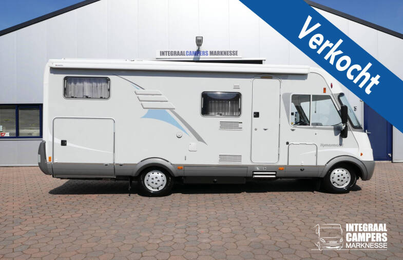 Hymer B 674 G L-zit, enkele bedden, bovenkastjes cabine, grote garage