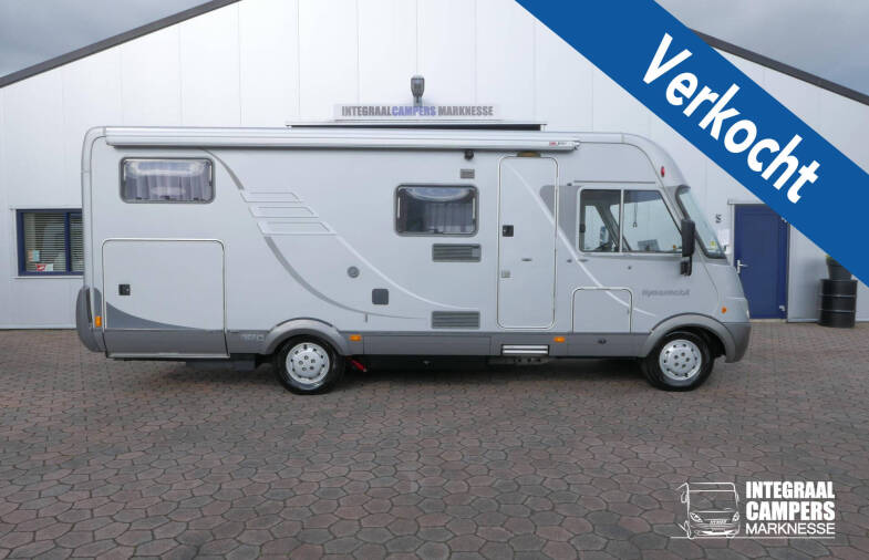 Hymer B 674 G Elegance Zilver AUTOMAAT, BOVENKASTJES, enkele bedden